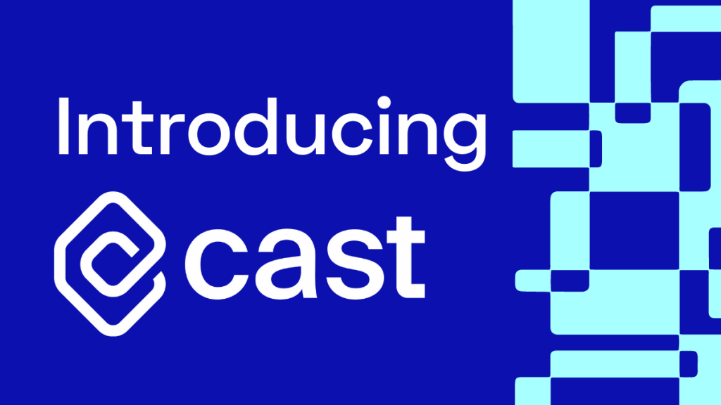 Introducing CAST AI on a blue background.
