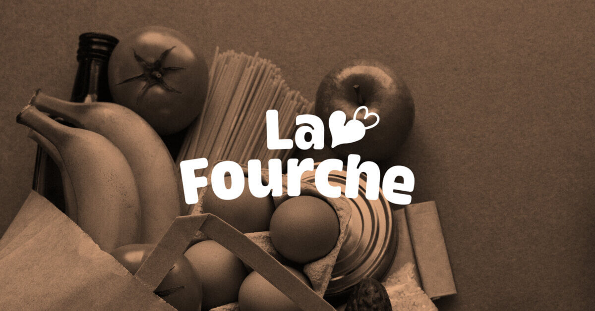 The logo for la fourche is shown on a brown background.